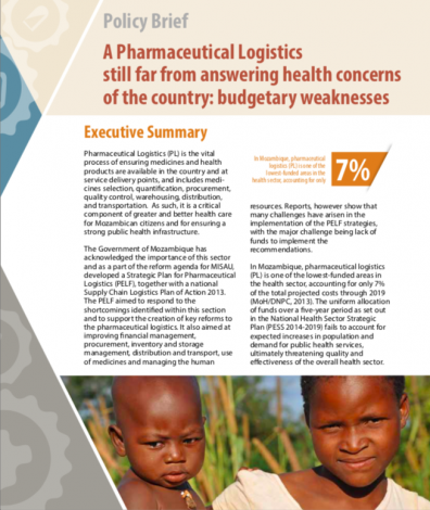 A Pharmaceutical Logisticsstill far from answering health concernsof the country: budgetary weaknesses